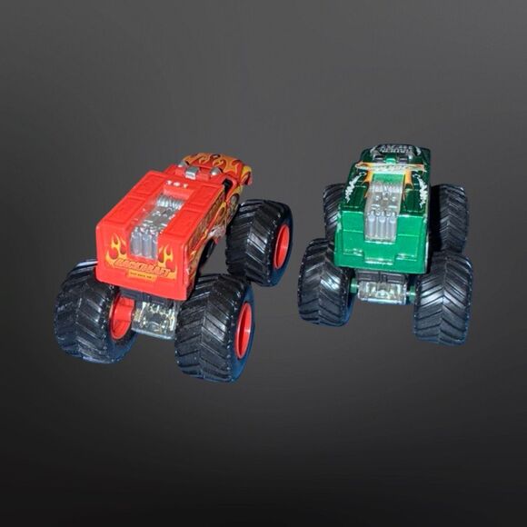 Y2K Hot Wheels Monster Jam Haulin Heat & Backdraft Die Cast  Monster Trucks 1:64 - Picture 5 of 9